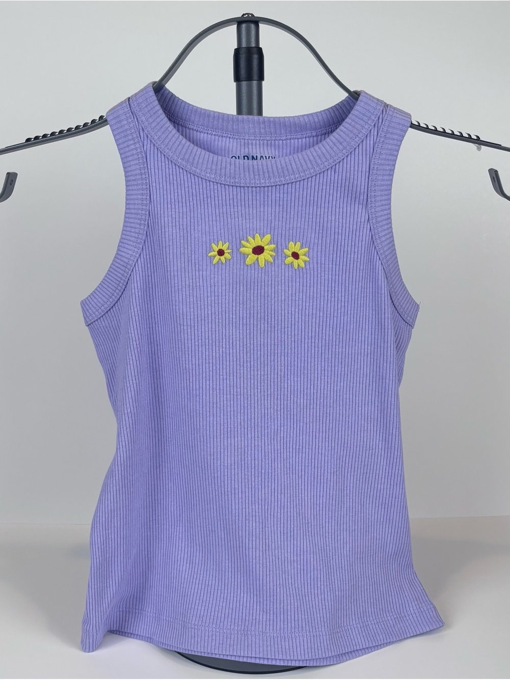 NWOT Old Navy Girls Lilac Purple Ribbed Daisy Tank Top Size S (6-7)